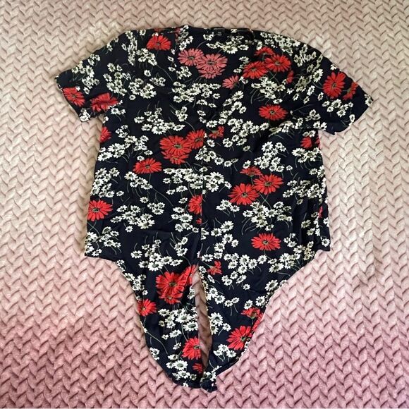 Madewell Petite Novel Tie-Front Top in Hillside Daisies Womens Size XXS - Picture 4 of 7